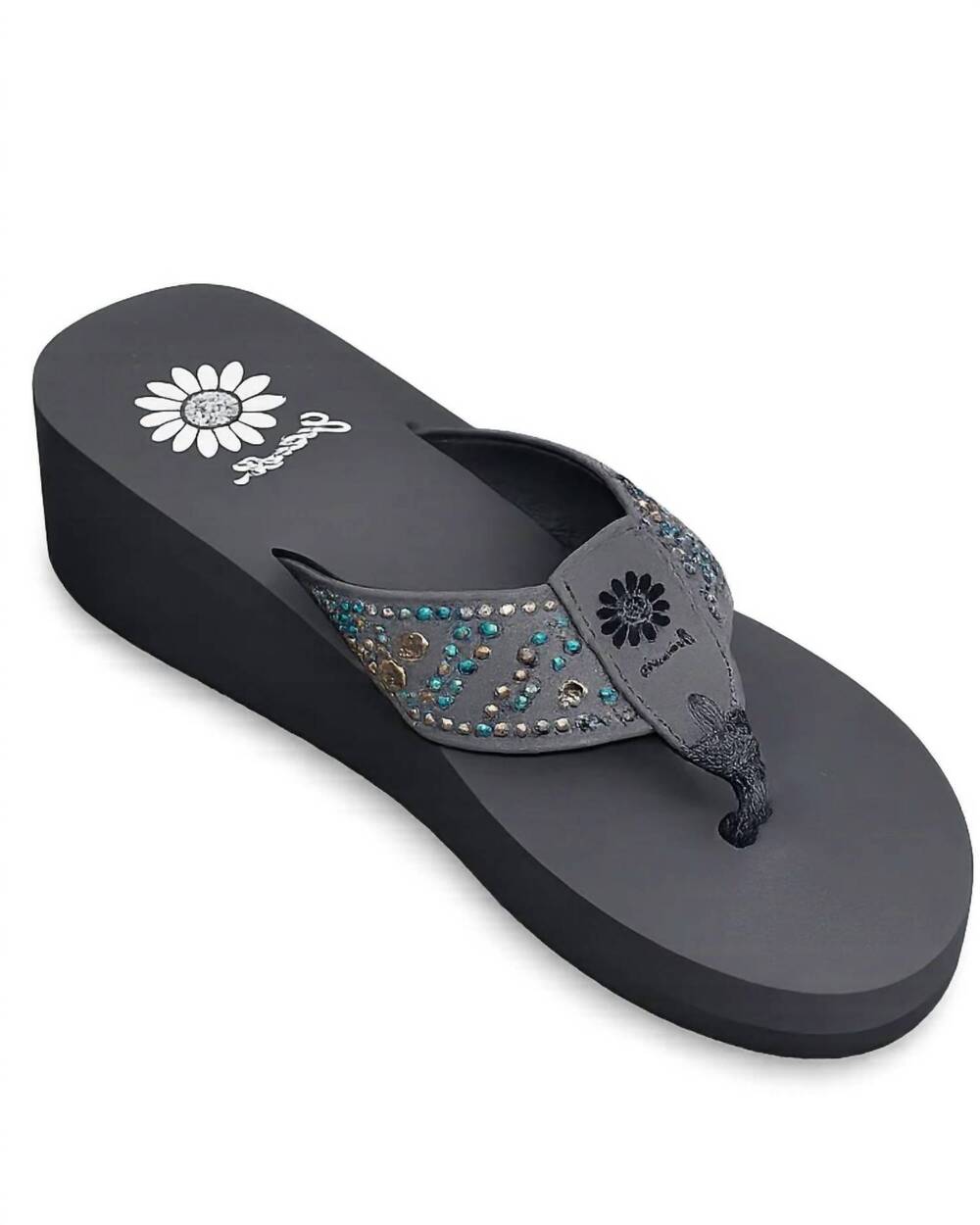 NEW YELLOWBOX women's trisha flip-flops in gray - Picture 2 of 2